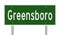 Highway sign for Greensboro North Carolina