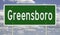 Highway sign for Greensboro North Carolina