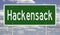 Highway sign for Hackensack