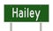 Highway sign for Hailey Idaho