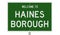 Highway sign for Haines Borough