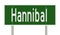 Highway sign for Hannibal Missouri