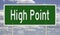 Highway sign for High Point North Carolina