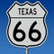 Highway sign for historic Route 66 in Texas