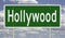 Highway sign for Hollywood California