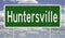 Highway sign for Huntersville North Carolina