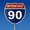 Highway sign for Interstate 90
