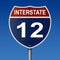 Highway sign for Interstate Route 12