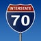 Highway sign for Interstate Route 70