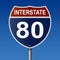 Highway sign for Interstate Route 80