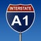 Highway sign for Interstate Route A1 in Alaska