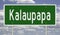 Highway sign for Kalaupapa