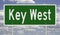 Highway sign for Key West Florida