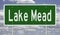 Highway sign for Lake Mead