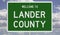 Highway sign for Lander County