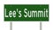 Highway sign for Lee`s Summit Missouri