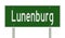Highway sign for Lunenburg Nova Scotia