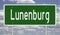 Highway sign for Lunenburg Nova Scotia