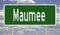 Highway sign for Maumee Ohio