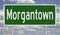 Highway sign for Morgantown West Virginia
