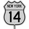 Highway sign for New York Route 14