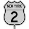 Highway sign for New York Route 2