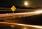 Highway sign at night