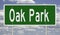 Highway sign for Oak Park Illinois