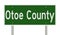 Highway sign for Otoe County Nebraska