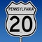Highway sign for Pennsylvania Route 20