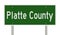 Highway sign for Platte County Nebraska