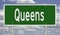 Highway sign for Queens New York