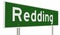 Highway sign for Redding California