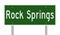 Highway sign for Rock Springs Wyoming