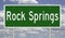 Highway sign for Rock Springs Wyoming