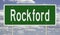 Highway sign for Rockford Illinois