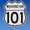 Highway sign for Route 101 in Washington