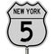 Highway sign for Route 5 in New York
