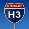 Highway sign for Route H3 in Hawaii