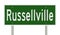 Highway sign for Russellville Arkansas