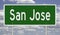 Highway sign for San Jose California