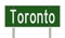 Highway sign for Toronto Ontario