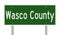 Highway sign for Wasco County Orego