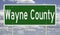 Highway sign for Wayne County Michigan