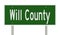 Highway sign for Will County Illinois