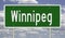 Highway sign for Winnipeg Manitoba