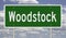 Highway sign for Woodstock Vermont