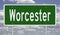 Highway sign for Worcester Massachusetts