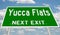 Highway sign for Yucca Flats