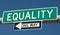 Highway signs for EQUALITY and ONE WAY